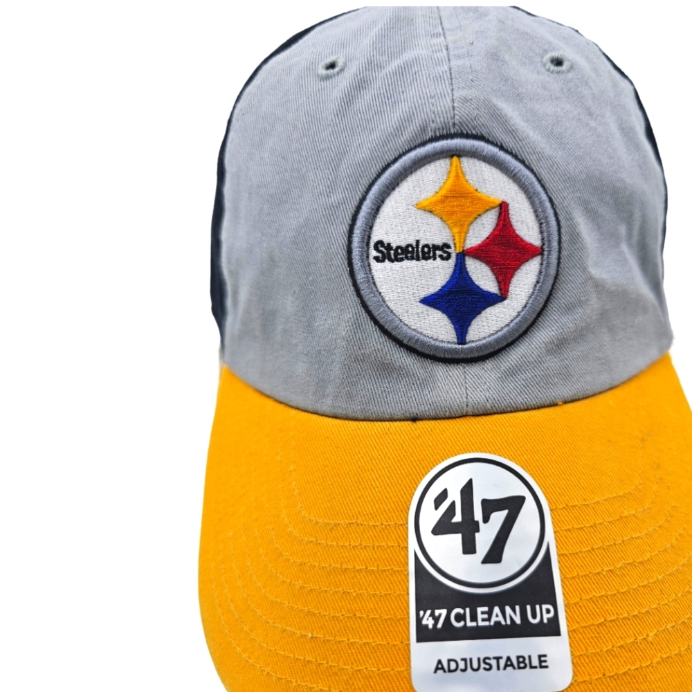 Pittsburgh Steelers 47' Brand Clean Up Adjustable Strapback Cotton Hat Cap NFL - Picture 5 of 7